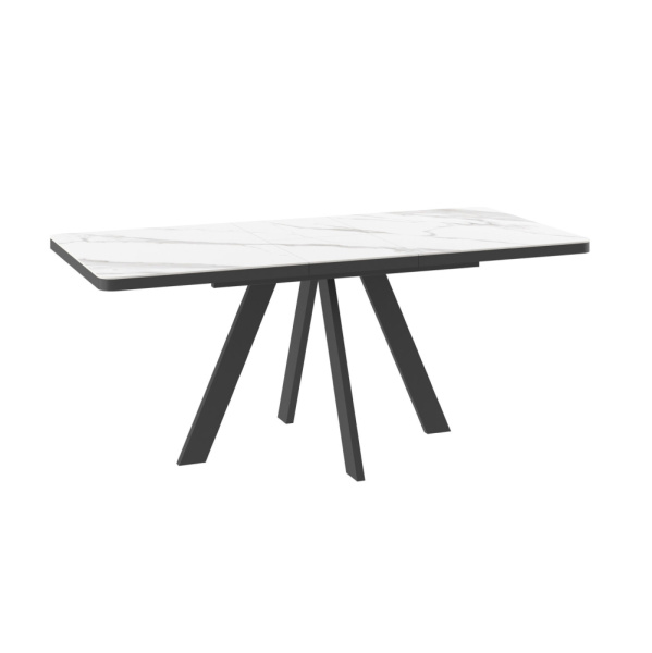 Стол BOBY RADIAL-140, раздвижной 140(180)х85, CALAKATTA ST CER/ЧЕРНЫЙ BOBY RADIAL 140